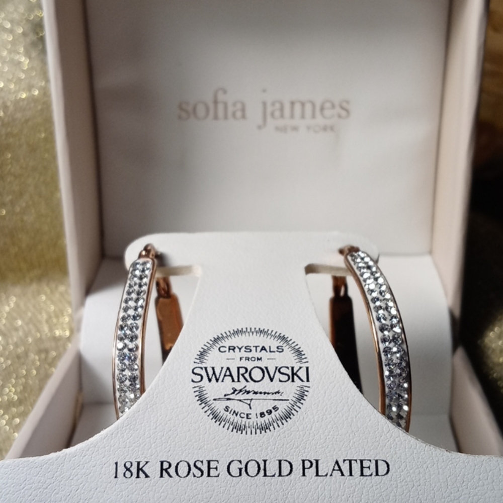 18K ROSE GOLD PLATED WITH SWAROVSKI EARRINGS